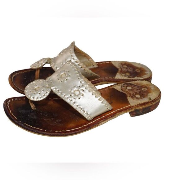 Jack Rogers Navajo Light Metallic Gold Sandals, Size 6 - Picture 5 of 6